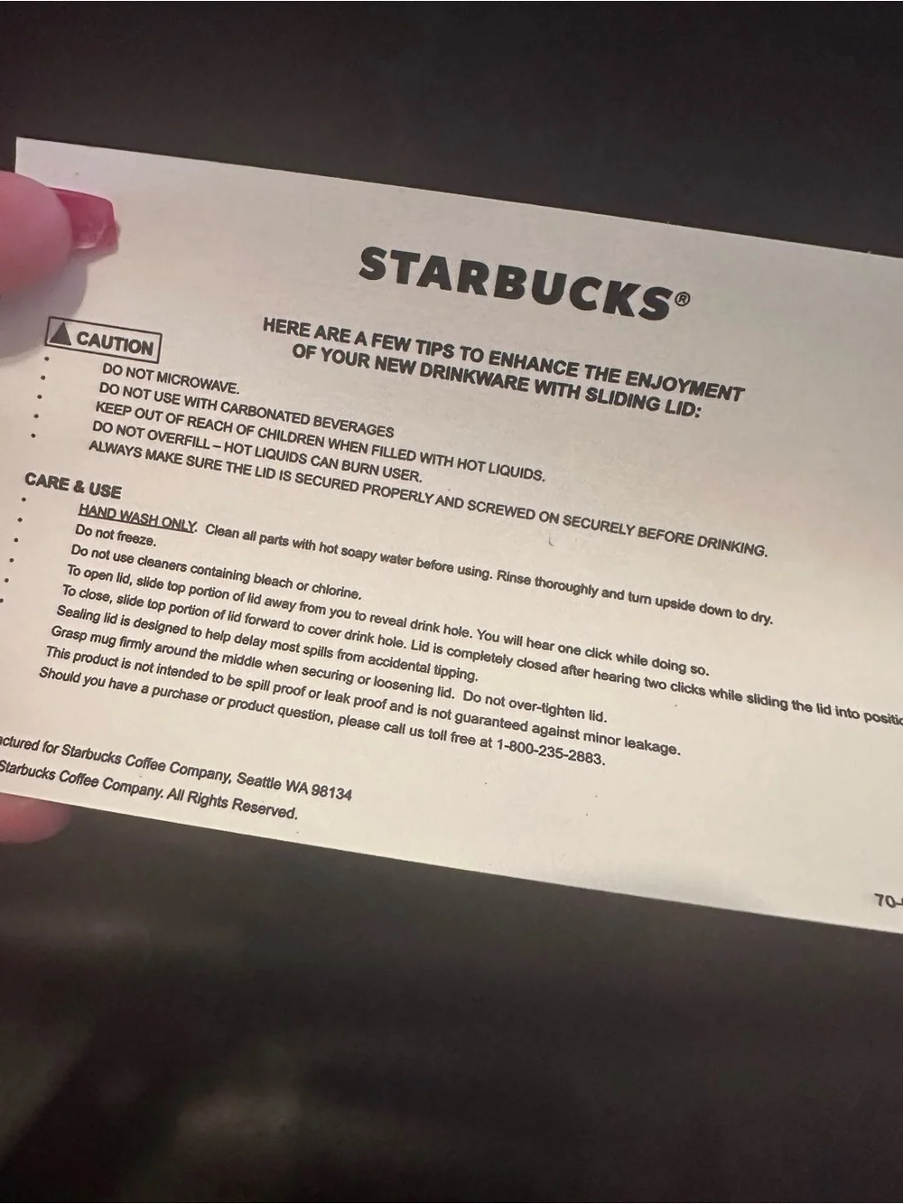 Starbucks Clear/Purple Iridescent Travel Cup with Clear Lid